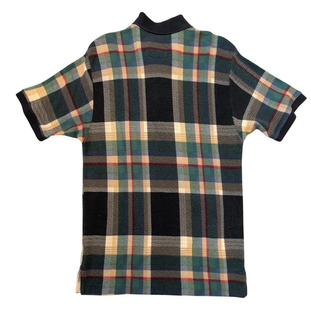 Vintage Chaps Ralph Lauren Soft Knit Polo Men's Medium Multicolor Tartan Plaid